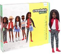 Creatable World Mattel Creatable World Poupée à Personnaliser aux Cheveux Noirs Tressés, Vêtements et Accessoires, Jouet Créatif pour Enfants à Partir de 6 Ans, GGG55