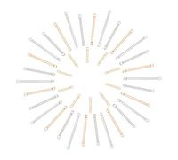 CREATCABIN 1 boîte 40 pièces 3 tailles Barre Lien Breloque Laiton 2 trous Bâton Bande Boucles D'Oreilles Connecteurs Longs Rectangles Verticaux Blancs Pendentifs Fabrication Bijoux Breloques Bracelets