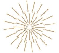 CREATCABIN 1 boîte 40 pièces Connecteurs de Barre Breloques Boucles d'oreilles Liens 18K Véritable Laiton Plaqué Or 2 Trous Bâton Bande Longue Verticale Rectangle Blancs Pendentifs