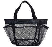 CREATCABIN 1 Sac Fourre Tout Rangement Noir Sac Courses Sac Plage Portable Polyester avec Poignée pour Vacances Voyage Camping Plein Air Trousse Toilette Outils Maquillage Sacs Main Hawaïens 23x33cm