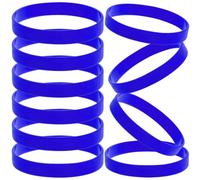 CREATCABIN 10 Bracelet en Silicone Bleu Bracelet en Caoutchouc Bracelet de Sport Vierge Extensible Couleur Unie Bracelet Élastique Silicone pour Adultes Hommes Femmes Équipes Cadeaux Fête 6.5x1.2cm