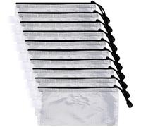 CREATCABIN 10 Pochette à Billets en Maille Transparente pour Caisse Enregistreuse avec Fermeture Éclair pour Documents Bancaires Portefeuille de Chèques pour Collectionneurs de Chèques 11x23.7cm