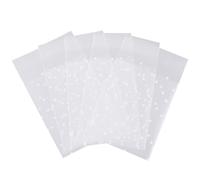 CREATCABIN 100 sachet Biscuits Pois Blancs Sachets Cellophane Auto Scellants Sachets Transparents Individuels pour Friandises Emballages Plastique Auto Adhésifs Sachets Bonbons Refermables 8x10cm
