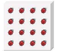 CREATCABIN 128 Autocollant Coccinelle en Vinyle Autocollant Imperméable Rond en Vrac Rouge pour Bouteilles d'eau,Ordinateur Portable,Bagages,Tasse,Ordinateur,Téléphone Portable,Skateboard,2.5x2.5 cm