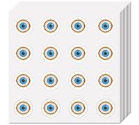 CREATCABIN 128 Autocollant Mauvais Œil pour Scrapbooking Yeux Bleus Petit Autocollant Étanche Rond en Vrac pour Bouteilles d'eau Artisanat Ordinateur Portable Bagages Tasse Journal Intime 2.5cm