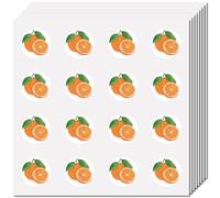 CREATCABIN 128 Autocollant Orange Vinyle Autocollant Fruit Étanche Rond Point Vrac Esthétiques pour Bouteilles d'eau Ordinateur Portable Bagages Tasse Ordinateur 2.5cm
