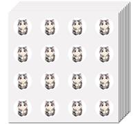 CREATCABIN 128 Mini Autocollant Chat Mignon de 2.5cm en Vinyle Plastique Étanche Rond pour Scrapbooking Ordinateur Portable Calendrier Enveloppe Album Décoration
