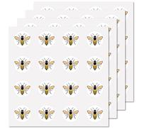CREATCABIN 128 pcs Abeilles Autocollants Miel Vinyle Autocollant Étanche Rond Point Vrac Étiquette Autocollants pour Bouteilles d'eau Ordinateur Portable Bagages Tasse Ordinateur Téléphone 2.5x2.5cm