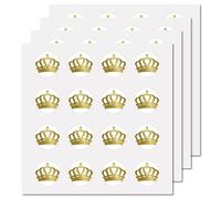CREATCABIN 128 Pcs Couronne Autocollants Or Couronne Vinyle Autocollant Auto-Adhésif Étanche Autocollant Rond Vrac Impérial Autocollants pour Tasse Ordinateur Téléphone Portable Skateboard 2.5x2.5cm