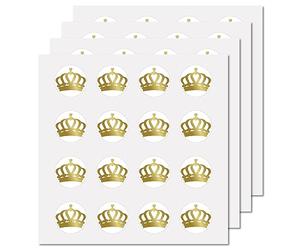 CREATCABIN 128 Pcs Couronne Autocollants Or Couronne Vinyle Autocollant Auto-Adhésif Étanche Autocollant Rond Vrac Impérial Autocollants pour Tasse Ordinateur Téléphone Portable Skateboard 2.5x2.5cm
