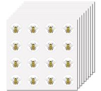 CREATCABIN 128 Pièces Autocollants Bourdon Jaune Dessin Animé Insecte Autocollant Abeille Miel Vinyle Imperméable Autocollants Décors pour Enveloppe Artisanat Scrapbooking Carte D'Invitation 2.5x2.5cm