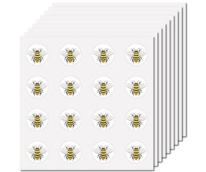 CREATCABIN 128 Pièces Autocollants Bourdon Jaune Dessin Animé Insecte Autocollant Abeille Miel Vinyle Imperméable Autocollants Décors pour Enveloppe Artisanat Scrapbooking Carte D'Invitation 2.5x2.5cm