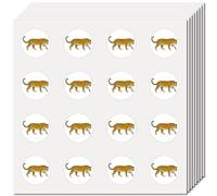 CREATCABIN 128 Pièces Autocollants Léopard Guépard Autocollant Animal Vrac pour Scrapbooking Autocollants Imperméables Petits Autocollants pour Art Craft Étudiants Planificateur Bouteille d'eau 2.5cm