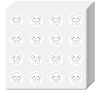 CREATCABIN 128autocollant Nuage Dessin Animé Sur Thème Météo Aquarelle Imperméable Autocollant Petit Format Kawaii Pluvieux pour Cahier Scrapbooking Ordinateur Tablette Bouteille D'Eau Bagages 15x15cm
