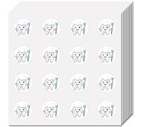 CREATCABIN 128Pcs Autocollants Planificateur Dents Autocollants Casque Autocollants Auto Adhésifs Imperméables Brosse Dents Dentiste Autocollant Rond Point Dessin Animé Autocollant Étiquettes 2.5cm