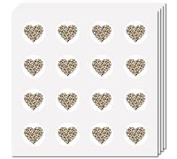 CREATCABIN 128Pièces Autocollants Coeur Léopard Autocollant en Vinyle Autocollant Étanche Ronds Vrac pour Scrapbooking Bouteilles d'eau Ordinateur Portable Bagages Tasse Ordinateur Journal 2.5x2.5 cm
