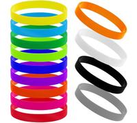 CREATCABIN 13 Bracelet Silicone 13 Couleurs Bracelet Caoutchouc Vierge Bracelet Sport Vrac Extensible Couleur Unie Bracelet Élastique Silicone pour Adultes Hommes Femmes Équipes Cadeaux Fête 6x1.2cm