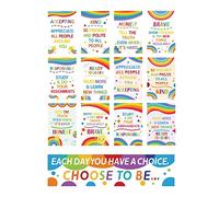 CREATCABIN 13 Pcs Salle de Classe Décoration Bannière Affiches Signe Tableau D'Affichage à Suspendre Mur Art Décor pour Retour à L'École Enseignants Élémentaire Moyen Lycée Collège Thème 39x10 Pouces