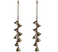 CREATCABIN 2 Cloche de Sorcière en Bronze Antique Style Vintage à Suspendre avec Corde pour Poignée de Porte Guirlande Style Bohème Décoration D'Intérieur pour Arbre Porche Halloween