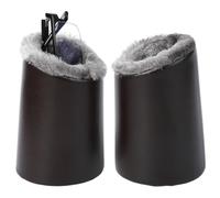 CREATCABIN 2 étui de Rangement pour Lunettes Étui de Protection pour Lunettes en Cuir PU Doublure en Peluche Souple pour Plusieurs Lunettes pour la Maison Le Bureau la Lecture Brun 11.8x8.1x9.3cm