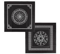 CREATCABIN 2 Pcs Autel Tissu Soleil Pentagramme Constellation Céleste Tarot Card Deck Tapisserie Spirituelle Nappe Puissance Tissu Sacré Astrologie pour Divination Sorcellerie Fournitures Pagan 50cm