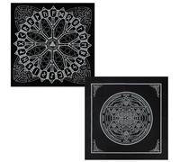 CREATCABIN 2 pcs Viking Runes Tarot Tissu Hexagramme Tissu Tarot Deck Tapisserie Spirituelle Astrologie Sacrée Tissu Carte Protecteur pour Divination Sorcellerie Cadeau Païen Tarot Amant 49.5x49.5cm