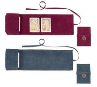 CREATCABIN 2 Pièces Ensemble Sacs Cartes Tarot Velours,Support Rangement Tarot,Pochettes Tissu pour Tarot,Porte-Cartes Pendentifs Étoiles pour Cartes Tarot,Cartes Jouer Oracle Deck,Bleu Marine Indigo