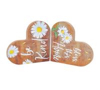CREATCABIN 2 Plaque Bois Forme Cœur Béni avec Inscription«Daisy Be Kind Blessed This Home» Décoration Rustique Vintage Bois Décoration pour Maison Table à Manger L'Étagère Centre Cadeaux DIY