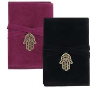 CREATCABIN 2 Porte Cartes Tarot Sacs Rangement pour Cartes Tarot avec Pendentifs Main Pochettes Velours Double Face pour Sac Transport Jeux Oracle Rouge et Noir 12.6x40.5cm