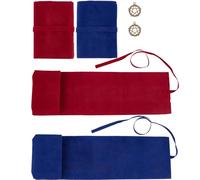 CREATCABIN 2 Sac Porte-Cartes de Tarot en Velours avec Pochette à Cordon de Serrage pour Fournitures de Sorcellerie pour Divination,Sorcellerie Païenne,40.5x12.6x3cm,Bleu et Rouge