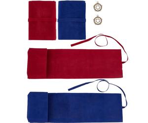 CREATCABIN 2 Sac Porte-Cartes de Tarot en Velours avec Pochette à Cordon de Serrage pour Fournitures de Sorcellerie pour Divination,Sorcellerie Païenne,40.5x12.6x3cm,Bleu et Rouge