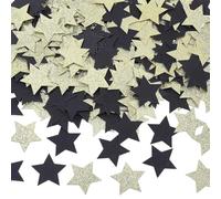 CREATCABIN 200 Sachet Confettis Étoiles Papier Pailleté Noir Scintillant pour Décorer Une Table Lors d'un Anniversaire Noël Halloween Un Mariage Ou Toute Autre Fête Remplir avec Ballons 26.5x26.5mm