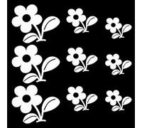CREATCABIN 24 Pièces 3 Tailles Fleurs Acrylique Miroir Stickers Muraux Amovible Miroir Floral DIY Décoration Murale Auto-Adhésif 3D Argent Miroir Mur Art Stickers Peintures pour Salon Maison Fond