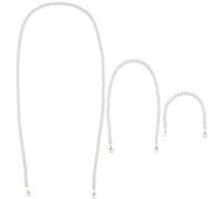 CREATCABIN 3 chaîne de Rechange pour Sac à Main en Perles Extension avec Fermoir Mousqueton Perles D'Imitation Sangle pour Sac à Bandoulière Court et Long Chaîne Décorative de 30.7/60/120cm