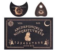CREATCABIN 3 Pcs Bois Spirit Board Kit Tarot Card Stand Holder Women Tarot Card Autel Stand Présentoir Talking Boards with Planchette Black Rectangle Pendulum Board for Divination Tools Spirit