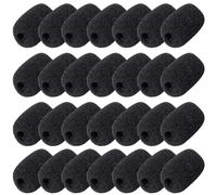 CREATCABIN 30 Lot de Housses de Protection pour Micro Casque Mini Pare Brise Noir en Mousse Éponge Souple Petit Filtre de Protection pour Revers Accessoires pour Casques et Microphones Cravate