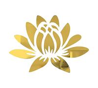 CREATCABIN 3D Acrylique Miroir Fleur de Lotus Sticker Mural Stickers Muraux Auto-Adhésif Amovible Écologique pour la Maison Chambre Salon Salle de Bains Décoration 13.7 x 9.8 Pouces
