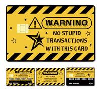 CREATCABIN 4 Autocollant de Protection pour Carte de Débit Motif Étoile Imperméable sans Bulles pour Cartes de Transport Clés Jaune 8.6x5.4cm