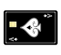 CREATCABIN 4 Autocollant Peau Carte Crédit Spade A Jouant L'As, Débit Décalcomanies Couverture Bancaire Protégeant Contre Rayures Amovible Mince pour Amis Famille Hommes 18.6x13.7cm