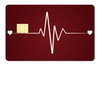 CREATCABIN 4 Autocollant pour Carte de Crédit Carte de Débit Électrocardiogramme Protection Carte Bancaire Imperméable Amovible Personnalisation Décoration pour Porte Cartes Crédit Cadeaux 5.4x8.6cm
