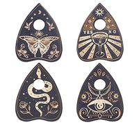 CREATCABIN 4 Pcs Bois Cristal Support Planchette Mini Cristal Sphère Présentoir Sorcière Trucs Décor Sculpture Cadeaux Fournitures Outils Petit Plateau Autel Décor Magique pour Boule de Cristal Pierre