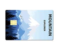 CREATCABIN 4 Pcs Carte Peau Autocollant Montagne Carte de Crédit Peau Protégeant Mince Bancaire Couvrant Étanche Auto-Adhésion Amovible Personnaliser Autocollant de pour Femmes Hommes