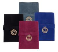 CREATCABIN 4 Pièces Ensemble Sacs Cartes Tarot Velours,Support Rangement pour Tarot,Pochettes Tissu pour Tarot,Porte-Cartes Pendentifs Arbre de Vie pour Cartes Tarot,Cartes Jouer Oracle Deck,Noir Bleu