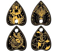 CREATCABIN 4 Planchette Déesse en Bois Mini Sphère Cristal Présentoir Support Cristal Trucs Sorcière Wiccan Petit Plateau Autel Tarot Lune Décor Cadeau Sorcière Fournitures pour Boules Cristal 10x8cm
