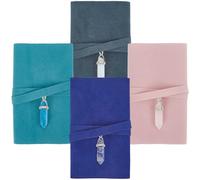 CREATCABIN 4 Porte Cartes Tarot Sacs Rangement pour Cartes Tarot avec Pendentifs Pierres Précieuses Pochettes Velours Double Face pour Étui Transport Jeux Oracle 12.6x3x7.5cm