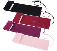 CREATCABIN 4 Porte Cartes Tarot Velours Sacs Rangement Cartes Tarot Pochettes Sac Transport Support Rangement pour Jeux Fournitures Sorcellerie Rouge Rose Noir 12.6x3x7.5cm