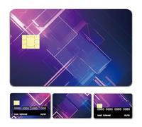 CREATCABIN 4 Styles Violet Peau Carte Crédit Peau Carte Débit Autocollant Couvrant sans Bulle Slim Autocollants Protection Bancaire Personnalisés PVC Étanche pour Clé Transport 18.6x13.7cm