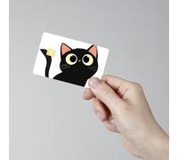 CREATCABIN 4Pcs Chat Carte Couverture Carte Bancaire Autocollant Livre Kitty Personnaliser Cartes Crédit Peau Autocollant Revêtement Imperméable Auto Adhésif Mince Transport Clé Cartes Décor 8.6x5.4cm