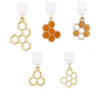 CREATCABIN 5Pcs USB C Bouchon Poussière Type C Couverture Poussière Fon d'abeille Charme Bouchon Poussière Type C Bouchons Anti-Poussière Couverture Port Charge Bouchon Protecteur avec Pendentifs