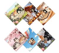 CREATCABIN 6 Chiffon de Nettoyage pour Lunettes à Motif Chat en Microfibre Douce et Multicolore Réutilisable et Épaisse pour Lunettes de Vue Appareils Photo Téléphones Portables et Écrans 16x16cm
